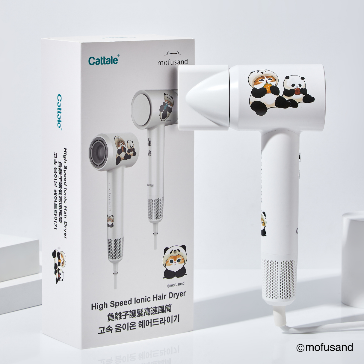 Cattale - mofusand 負離子護髮高速風筒 - 熊貓款式