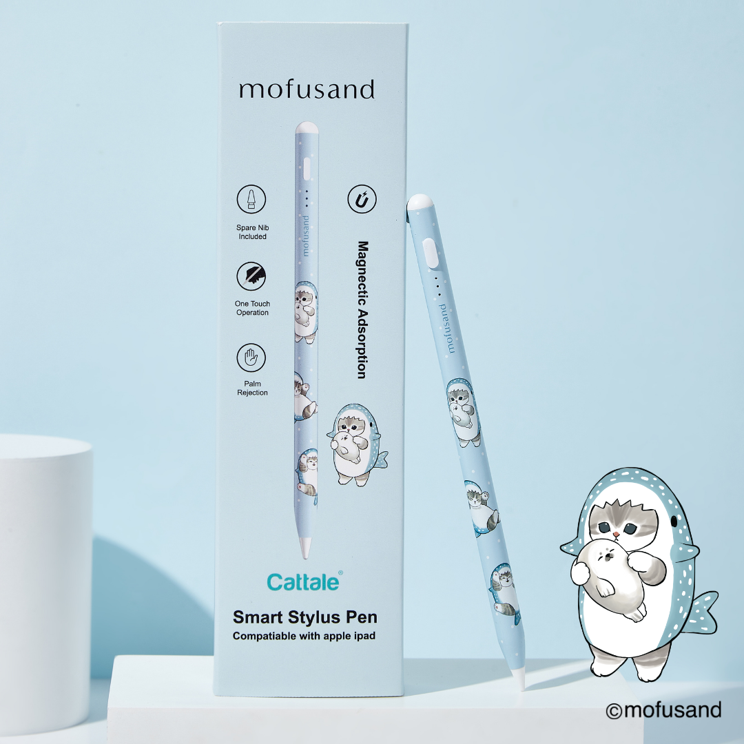 Cattale - mofusand 磁吸主動式觸控筆 (iPad 專用) - 鯊魚貓貓