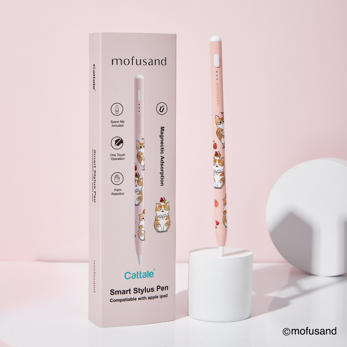 Cattale - mofusand 磁吸主動式觸控筆 (iPad 專用) - 甜品貓貓