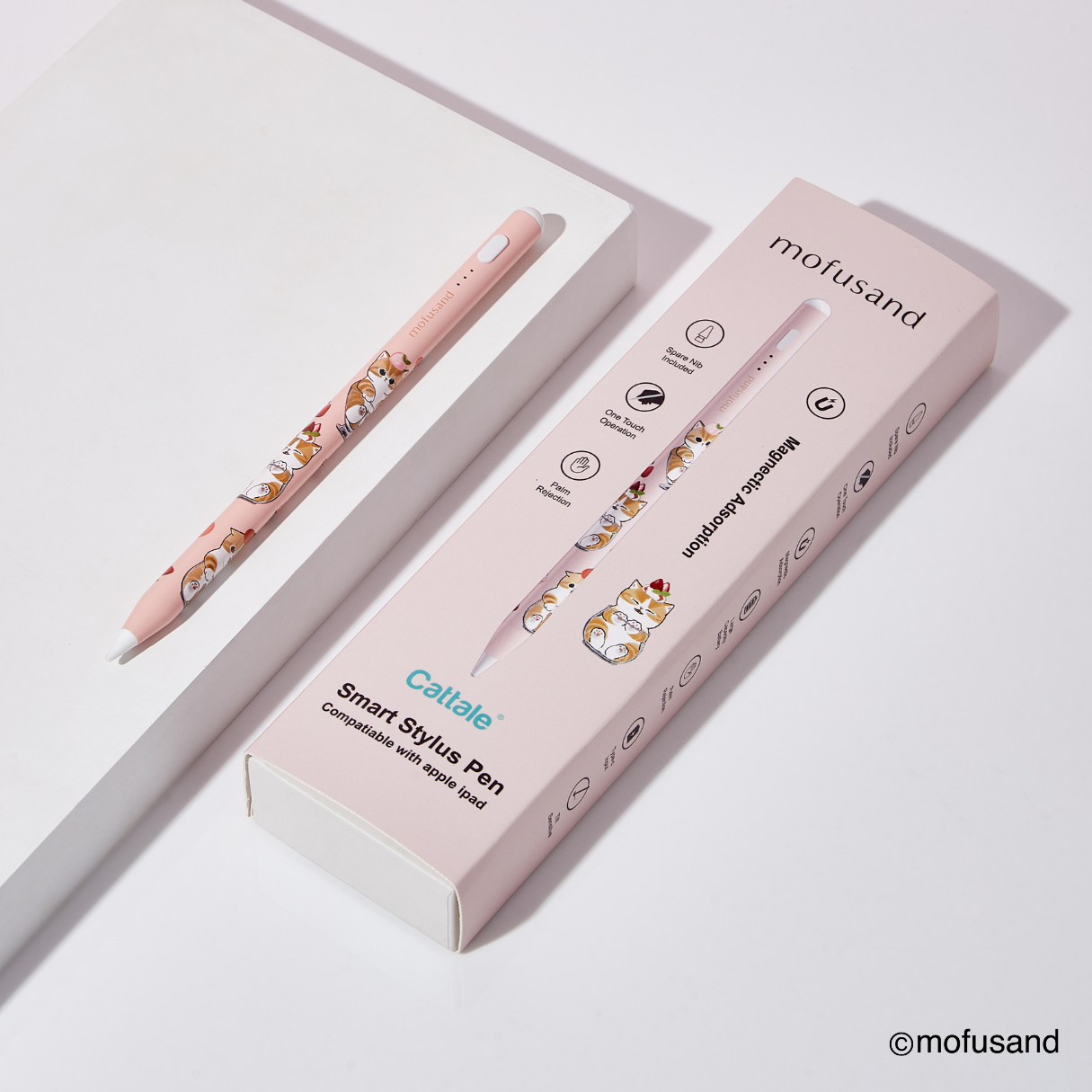 Cattale - mofusand 磁吸主動式觸控筆 (iPad 專用) - 甜品貓貓